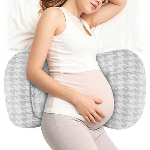 Pregnancy Pillows for Sleeping Memory Foam Pregnancy Pillow with Adjustable Strap for Side Sleeper, Maternity Pillow Support for Back, Belly, Hips for Pregnant Women, Portable Travel Wedge Pillow