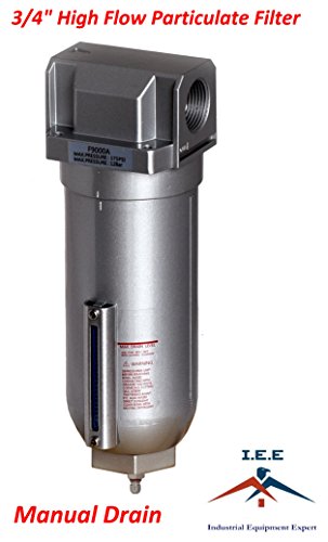 3/4" Inline Air Compressor Water Moisture Filter Trap Separator w/ Manual Drain