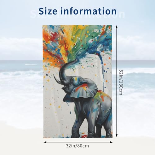 Serviette de bain éléphant coloré microfibre ultra douce séchage rapide - 4