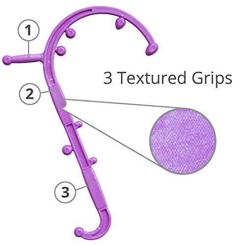 Body Back Buddy Jr - Back Massager (Next Gen 2020 Version) Handheld Massage Stick, Trigger Point Massage, Full Body Muscle Pain Relief (Purple Marbled) - Thumbnail 7