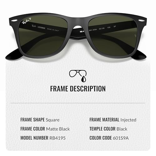 Ray-Ban RB4195 WAYFARER LITEFORCE Square Shaped Sunglasses for Men & Women with Official RAYBAN Eyewear Kit3