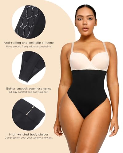 SHAPELLX Shapewear Tummy Control Seamless High Waisted Body Shaper Waist Slimming Thong Underwear Girdle Tummy Slimmer2