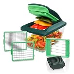 Genius Mandoline Nicer Dicer Chef S 7 en 1 Multifunction Professionelle vert - Coupe-légumes avec bol et coupe-tomates légumes | dés, bâtonnets, tranches