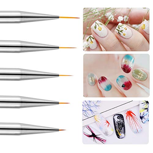 image for SUMAJU 5 Pcs Nail Painting Brush Set, Nail Liner Nail Art Brushes Acry