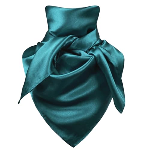 forebile Mens Womens Wild Rag Western Bandana Cowboy Scarves Silk Feel Rancher Necker Chief (Aqua)