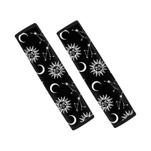 Image of AFPANQZ Moon Star 2pcs Universal Car Seat Belt Pads Cover Vehicle Seat Belt Comfort Shoulder Pads for Adults Comfortable Pads Cushion for Adults Kids Non-Slip Shoulder Straps
