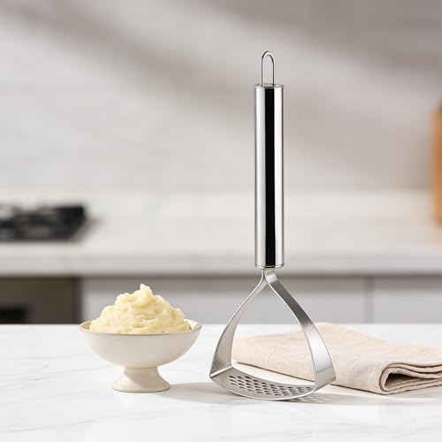 Image of Stainless Steel Garlic Masher | Heavy Duty SS 202 Garlic Crusher | Rust-Proof, Food-Grade, Ergonomic Handle | Easy Press Garlic & Ginger Mashing Tool for Kitchen | Dishwasher Safe