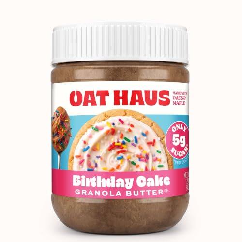 KWEEN Oat Haus Birthday Cake Granola Butter | Peanut-free, Almond (Tree-Nut) Free, & School-Safe (Top 8 Allergen Free) | Edible Cookie Dough Alternative