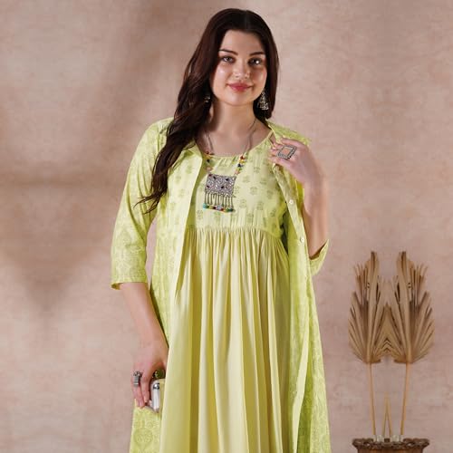 Image of Globus Women Ethnic Dress (GS573582 Green S)