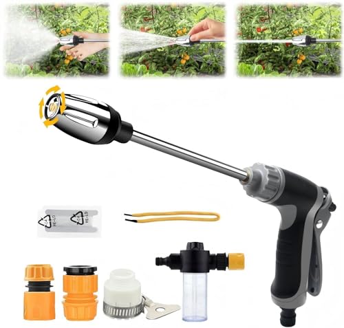 Aquoxis Nettoyeur Haute Pression, Pressure Washer Rotatif à 360°,Pistolet à Eau Haute Pression avec Longue Tige Et 3 Joints en Plastique, Idéal pour Terrasse,...