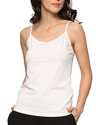 GYS Women's Bamboo Viscose Camisole Undershirt Adjustable Spaghetti Strap Layering Tank Top, White...