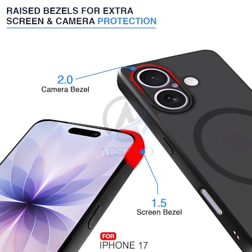 Image of AESTMO iPhone 17 Back Cover | 360 Protection | Matte Frosted Hard Back Translucent | Compatible with MagSafe Accessories (Blue)