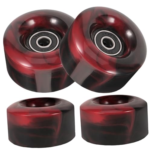 Mikikit Skate Wheels Replacement 4 Pack Pu Wheels for Roller Skates Long-board Skateboarding Easy to Install