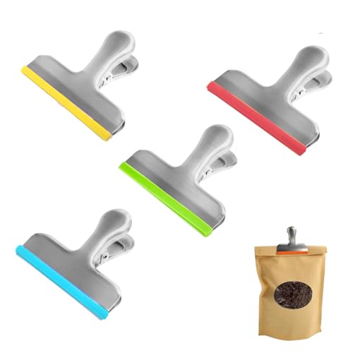 Set 20 Mollette Di Chiusura In Acciaio Inox – Grandi 75 Mm, Per Alimenti, Foto, Documenti E Ufficio
