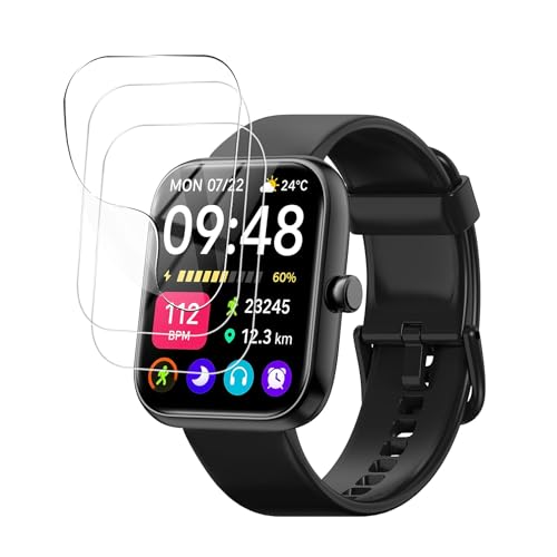 For SAIKATI スマートウォッチ 1.83インチHD大画面 フィルム 保護フィルム 高い透明度 指紋防止 反射低減 高感度です 活動量計 腕時計 smart watch 柔軟液晶保護フィルム 【3枚入り】