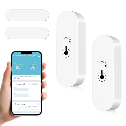 LURICO WiFi Higrómetro Termómetro Interior Exterior Compatible con Alexa y Google Speakers Sensor de Temperatura y Humedad con App Control Remoto Monitor Higrómetro Inteligente