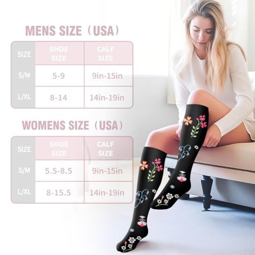 Compression Socks for Women & Men Circulation (6 Pairs) 15-20 mmHg is Best Support for Athletic Running,Nurse