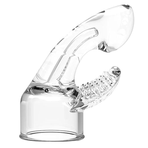Power Massager Head Dual Stimulation, Transparent, Ø4,5-Ø6 cm