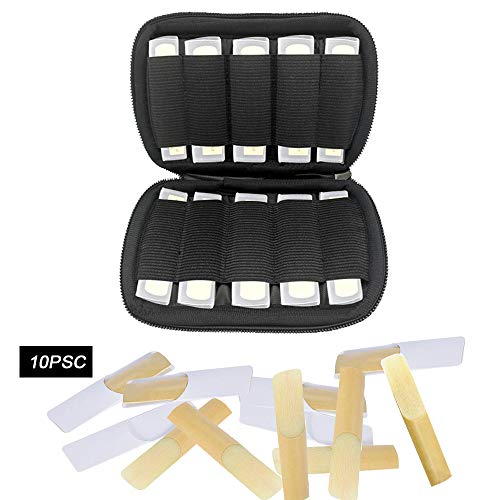 ZBY Reeds Case Compatible with 10 pcs D\'Addario Woodwinds丨Glory丨Yinama丨Protec Alto丨Tenor Alto Sax & Clarinet Reed Case (Black)