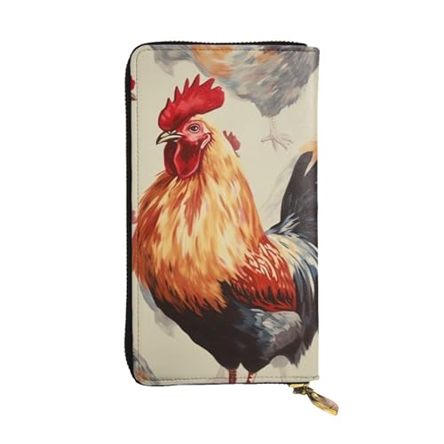 Portefeuille long en cuir motif poule : le cadeau idéal