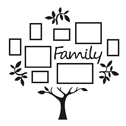 Family Tree Wall Decor 46'' x 46'' 8 Pictures DIY Photo Collage Frame
