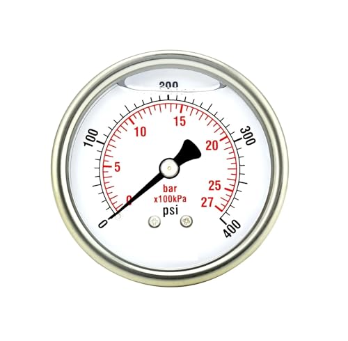 Manomètre de 2 po 400 psi en acier inoxydable avec montage arrière