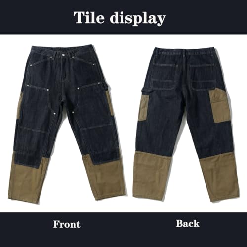 Korean Style Jeans Men's Fashion Brand Contrasting Color Fabric Loose Jeans3