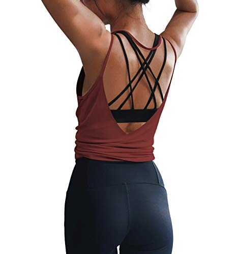 Image of LEXISLOVE Womens Workout Shirts Sexy Open Back Activewear Workout Clothes Sports Yoga Tank Tops