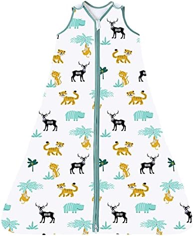 Chilsuessy Baby Sleeping Bag 2.5 tog Toddler sleeping bag 100% Cotton Nursery Bedding Kids Wearable Blanket Sleeping Sack for Infant Boys Girls suitable All Year Round, Forest animals, 130cm/4-6 Years