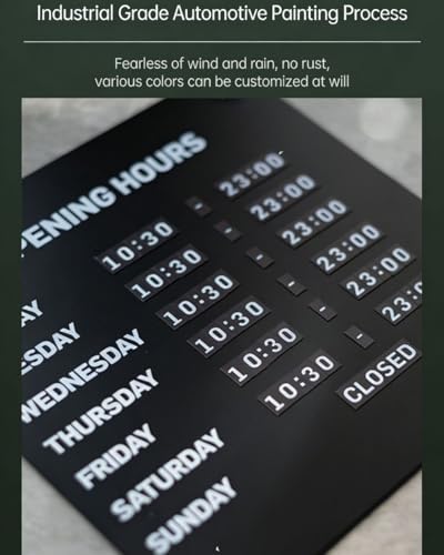 Panneau magnétique d'heures de travail pour porte vitrée - Fini les stickers d'horaires collés