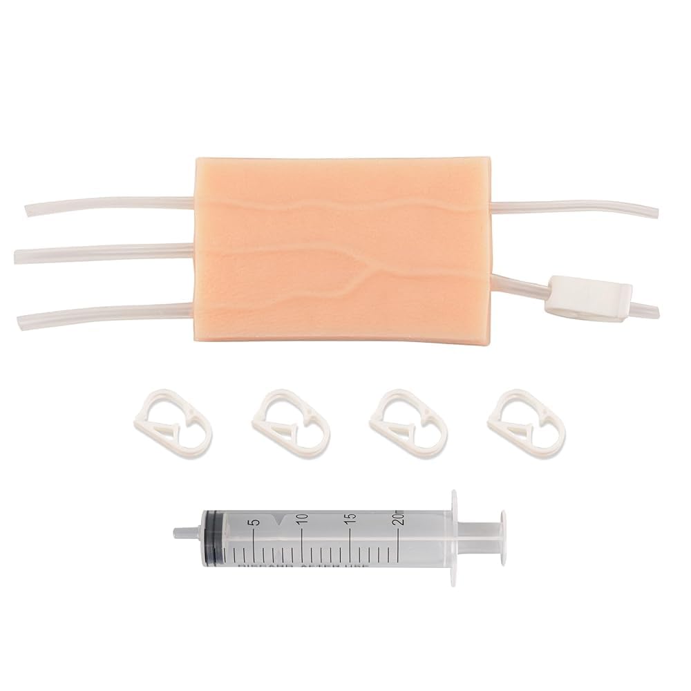 IV Insertion/Injection Training Pad with Simulated Dermatoglyph and Raised Veins, Injection Practice Pad for Nursing Student Training, Practice and Education