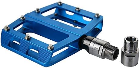 SueSupply 1 Pair Bicycle Pedal Extender Pedal Thread Adapter Bicycle Pedal Extender Set Adapter for 9/16 Inch Thread Pedals, Steel/Titanium