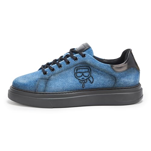 Karl Lagerfeld Paris Men's White Label Karl Denim Sneakers, 10.52