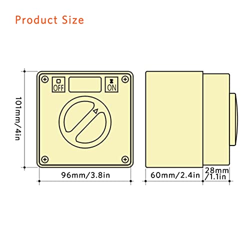 Rotary Changeover Switch, 500V 3P 63A Outdoor Ip66 Waterproof Cam Selector Switches Enclosed On‑Off Disconnect Switch Buttons Indicators With Exterior Box #TOP1