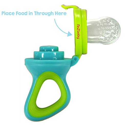 Razbaby Jollypop Pacifier Holder & Baby Fruit Feeder Pacifier (2 Pack), Koala Stuffed Animal Pacifier Holder W/Velcro For Easy Swapping, Infant Food Feeder Teething Toys For Relief From Sore Gums #TOP5