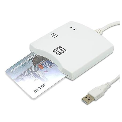 EMV SIM eID Smart Chip Card Reader Writer Programmer #N68 DOD Military USB Common Access CAC Smart Card Reader + SDK Kit, Compatible Windows (White)