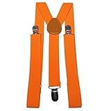 [VPbao] サスペンダー Y型 男女兼用 安定感のある幅広タイプ メンズ レディース キッズ カジュアル 2.5cm オレンジ