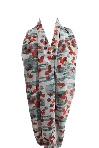 Etwoa Japanese Autumn and Water Illustration Infinity scarf Shin Bijutsukai Circle scarf Loop Scarf3