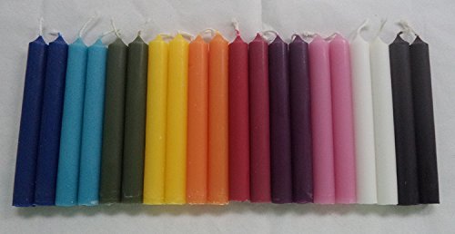 Set of 20 Assorted Colors Mini Ritual Chime/Altar/Spell Candles