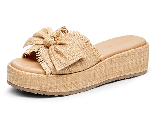 Coutgo Womens Platform Wedge Sandals Bow Open Toe...