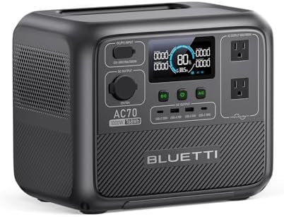 AC70 Portable Power Station, 768Wh Solar Generator w/ 2 1000W AC Outlets (Power Lifting 2000W), 100W Type-C, LiFePO4 Battery Backup for Road Trip, Off-Grid, Power Outage (Solar Panel Optional)