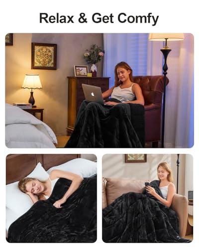 Image of Super Fuzzy Soft Sherpa Fleece Weighted Blanket, 17 lbs Dual Sided Fluffy Heavy Weighted Blankets for Adults - No Bunching with Double Layers of Soft Inner Lining (60 inchx 80 inch, 17 Pounds)