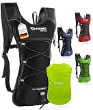 SASMO Sports® Laufrucksack & Trailrunning Rucksack/Ultraleicht - 6L / 300g | mit isoliertem Thermofach | Laufrucksack Damen & Herren| Running Backpack inklusive Regenschutz