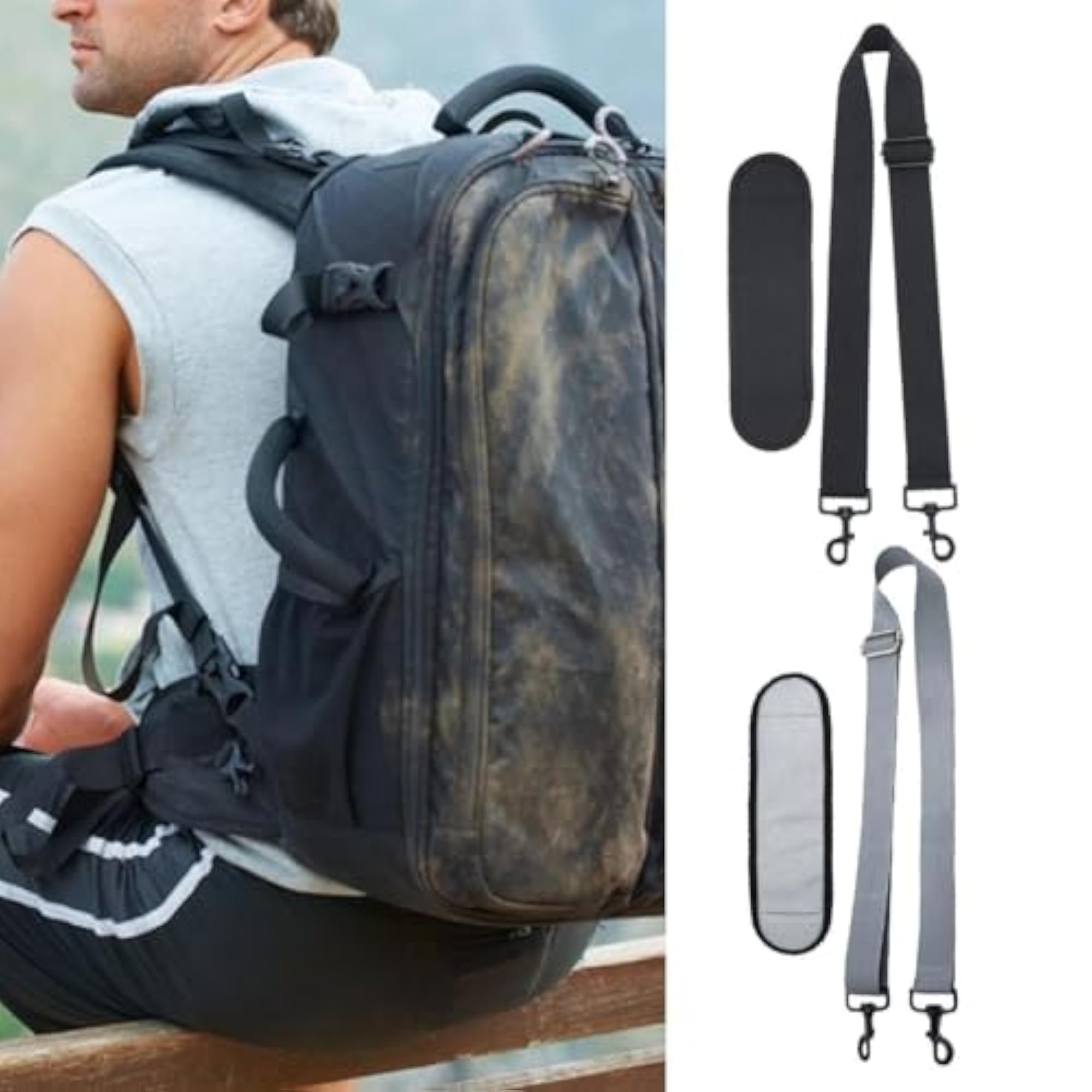 Thick Padded Crossbody Strap for Computer Bag, Black