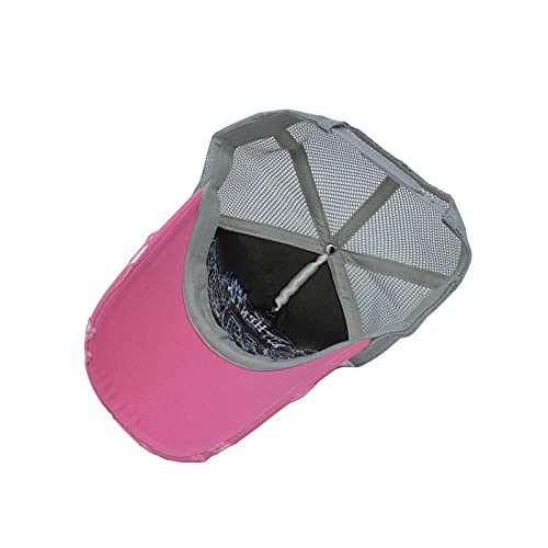 Image of WITHMOONS Meshed Baseball Cap Distressed Trucker Hat Star KR1185