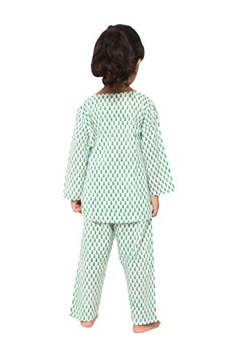Image of Boys & Girls Cotton Night Suit, White, 7-8 Years | Baby Kids Sleep Suit, Pajama Set, Pack of 1