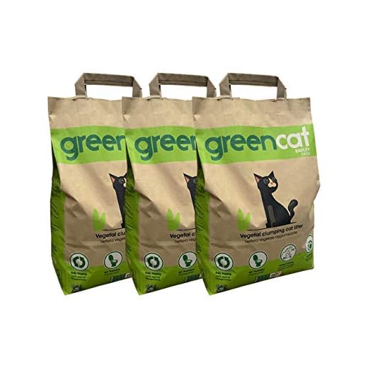 Greencat lettiera per gatti a base d'orzo (3 x 6 litri) tot. 7,20 kg