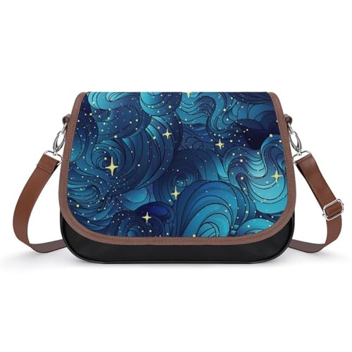 Sacoche en cuir imperméable à motif étoiles pour le travail et les sorties