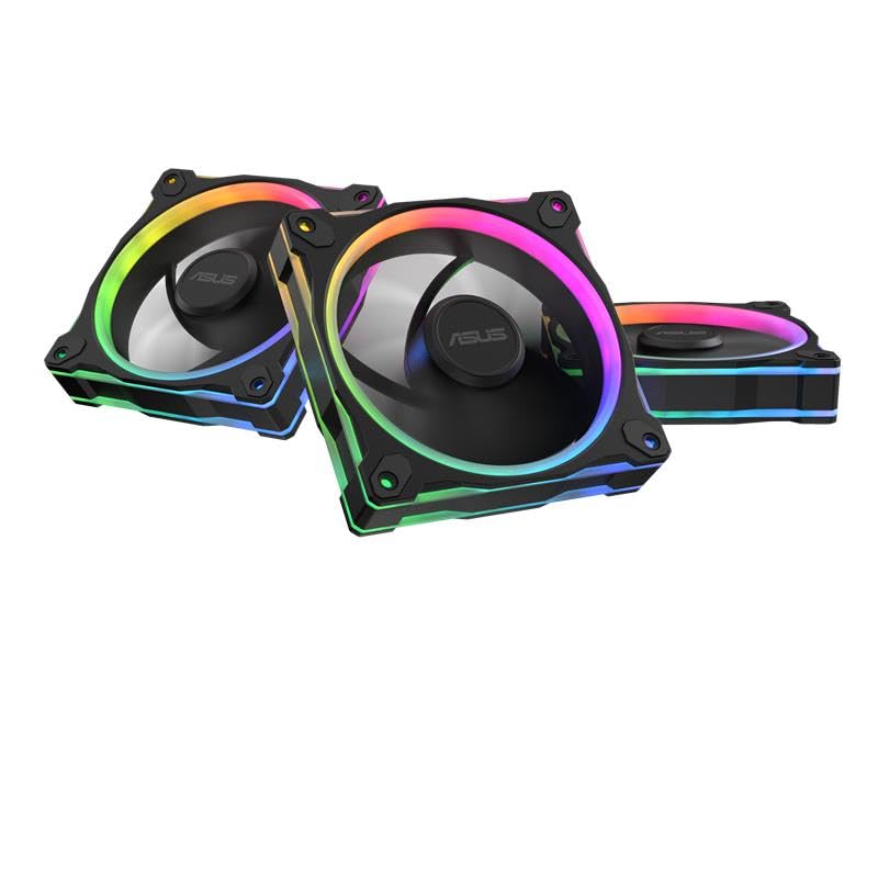 ASUS Prime MR120 ARGB Fan Black Triple Pack, 28mm Extra-Thick Frame, Quiet, high-Performance Cooling with PWM, 20 ARGB LEDs with Dual-Sided Frame Lighting, Aura Sync, 2 Year Warranty - image 8