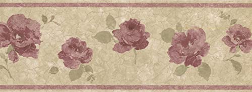 Frise de papier peint roses pour masquer les défauts muraux - 3
